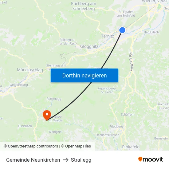 Gemeinde Neunkirchen to Strallegg map