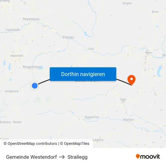 Gemeinde Westendorf to Strallegg map
