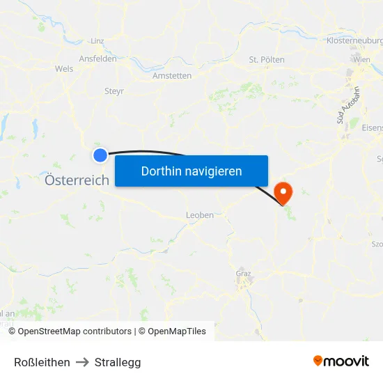 Roßleithen to Strallegg map