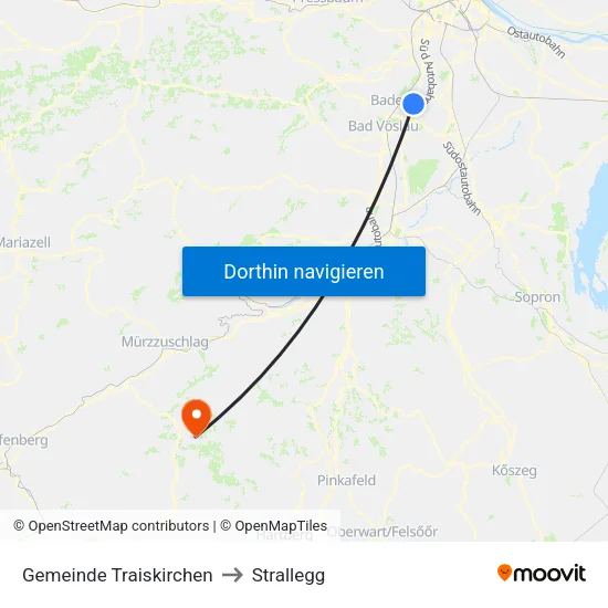 Gemeinde Traiskirchen to Strallegg map
