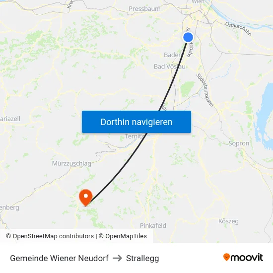 Gemeinde Wiener Neudorf to Strallegg map