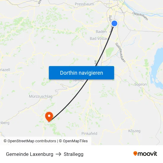 Gemeinde Laxenburg to Strallegg map
