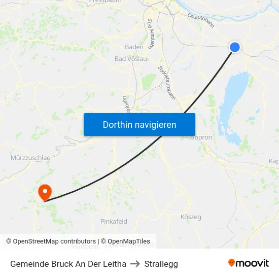Gemeinde Bruck An Der Leitha to Strallegg map
