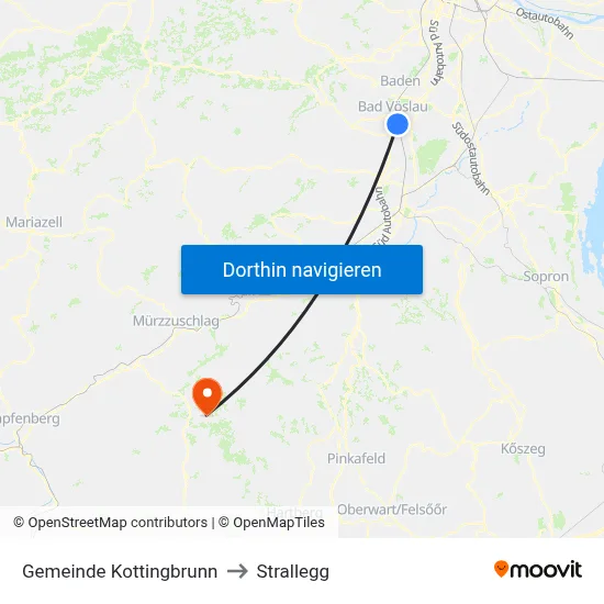 Gemeinde Kottingbrunn to Strallegg map