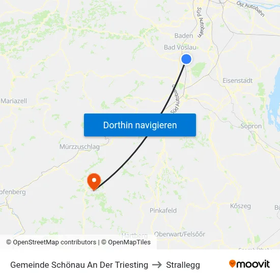 Gemeinde Schönau An Der Triesting to Strallegg map