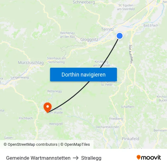 Gemeinde Wartmannstetten to Strallegg map