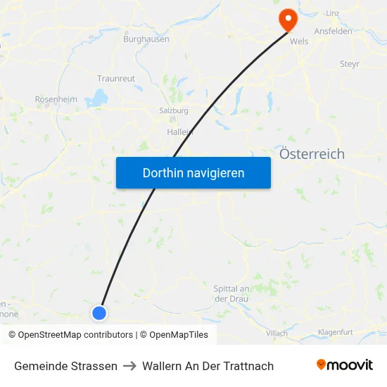 Gemeinde Strassen to Wallern An Der Trattnach map