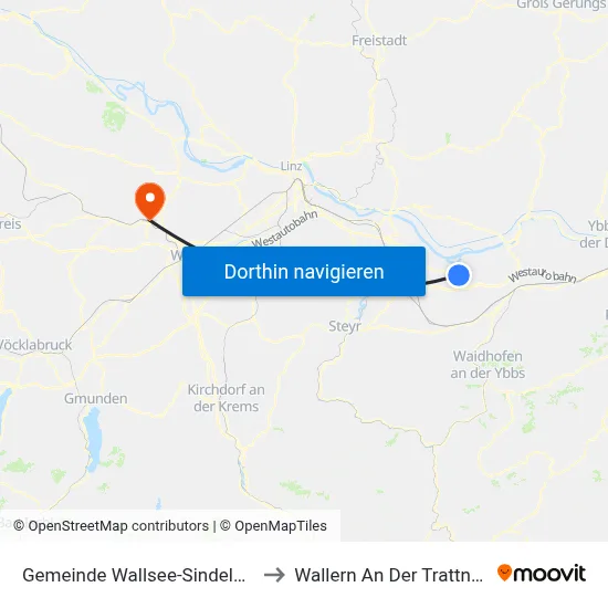 Gemeinde Wallsee-Sindelburg to Wallern An Der Trattnach map
