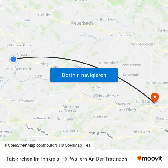 Taiskirchen Im Innkreis to Wallern An Der Trattnach map
