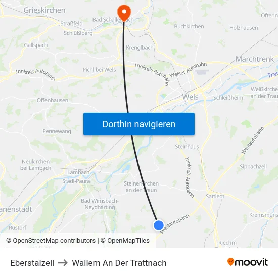 Eberstalzell to Wallern An Der Trattnach map
