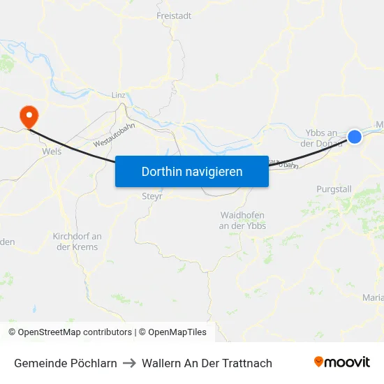 Gemeinde Pöchlarn to Wallern An Der Trattnach map