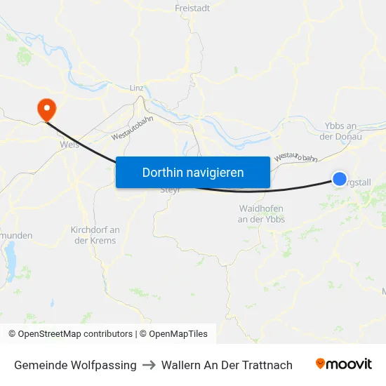 Gemeinde Wolfpassing to Wallern An Der Trattnach map