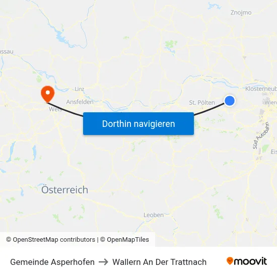 Gemeinde Asperhofen to Wallern An Der Trattnach map