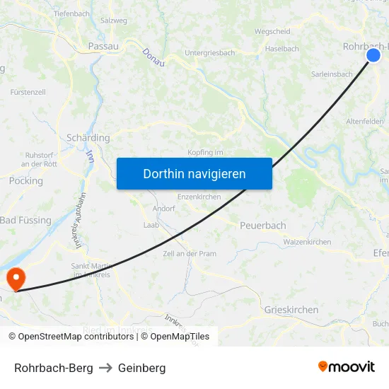 Rohrbach-Berg to Geinberg map