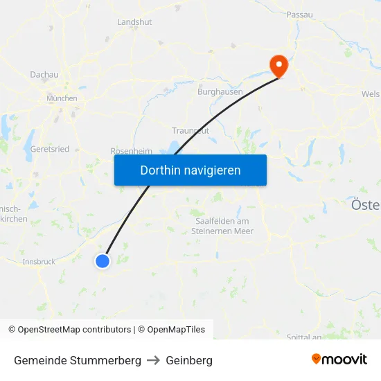 Gemeinde Stummerberg to Geinberg map