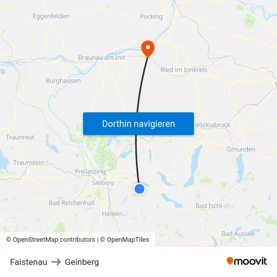 Faistenau to Geinberg map