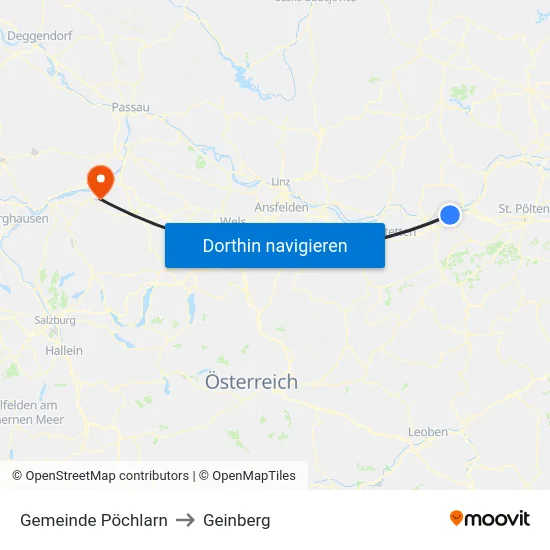 Gemeinde Pöchlarn to Geinberg map