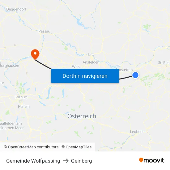 Gemeinde Wolfpassing to Geinberg map