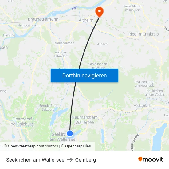 Seekirchen am Wallersee to Geinberg map