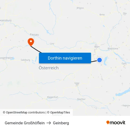 Gemeinde Großhöflein to Geinberg map