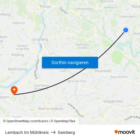 Lembach Im Mühlkreis to Geinberg map