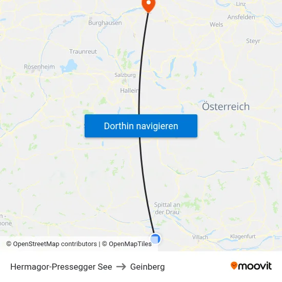 Hermagor-Pressegger See to Geinberg map