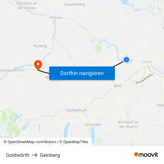 Goldwörth to Geinberg map