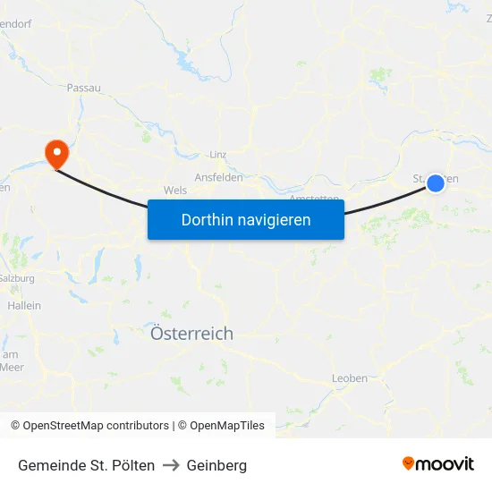 Gemeinde St. Pölten to Geinberg map