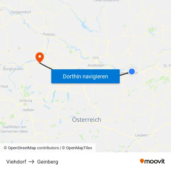 Viehdorf to Geinberg map