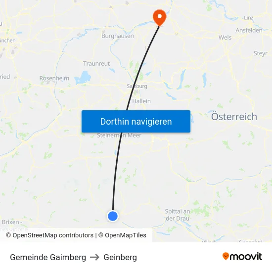 Gemeinde Gaimberg to Geinberg map