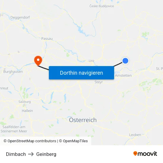 Dimbach to Geinberg map