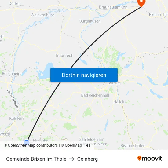 Gemeinde Brixen Im Thale to Geinberg map