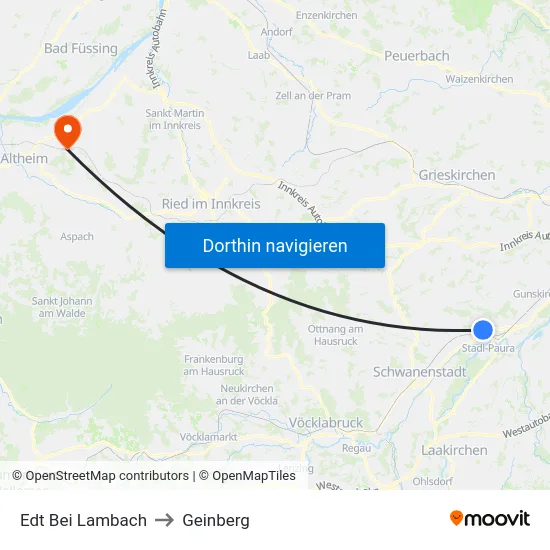 Edt Bei Lambach to Geinberg map