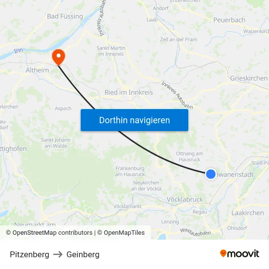 Pitzenberg to Geinberg map