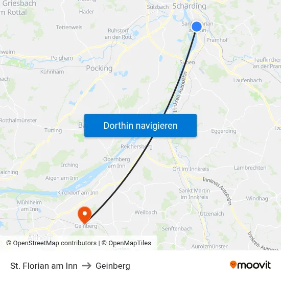 St. Florian am Inn to Geinberg map