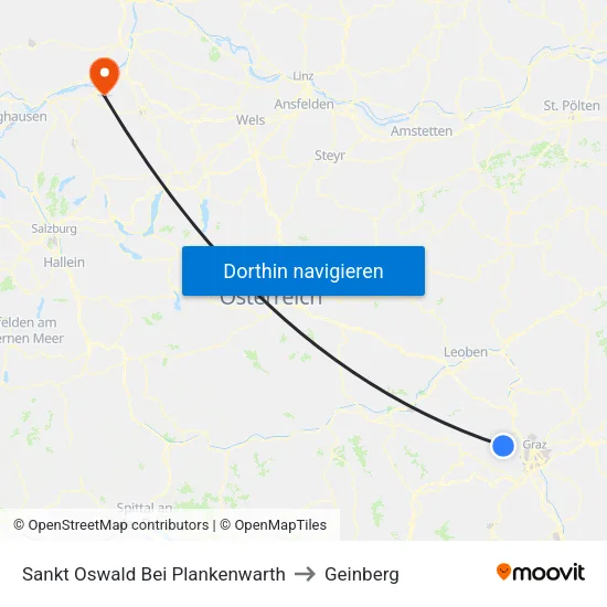 Sankt Oswald Bei Plankenwarth to Geinberg map