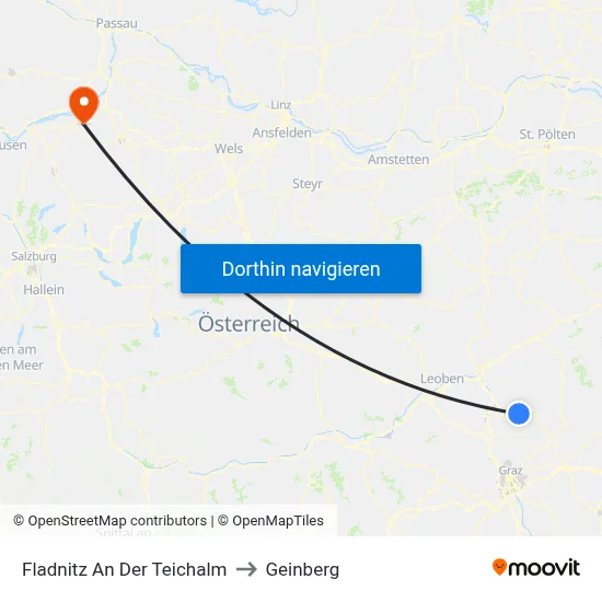 Fladnitz An Der Teichalm to Geinberg map