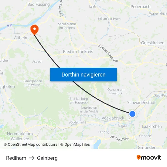 Redlham to Geinberg map