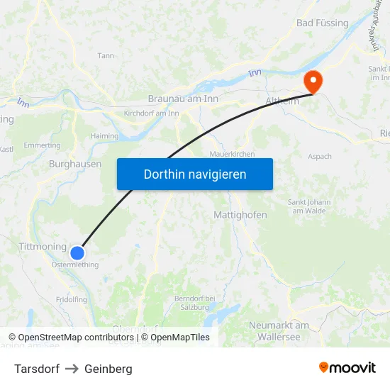 Tarsdorf to Geinberg map