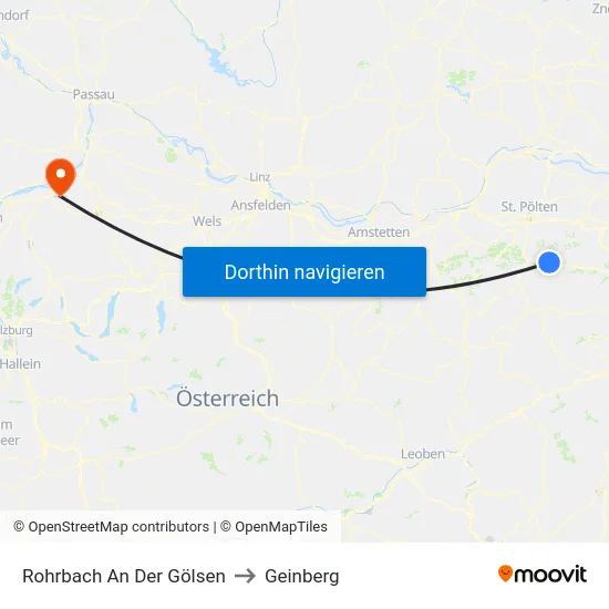 Rohrbach An Der Gölsen to Geinberg map