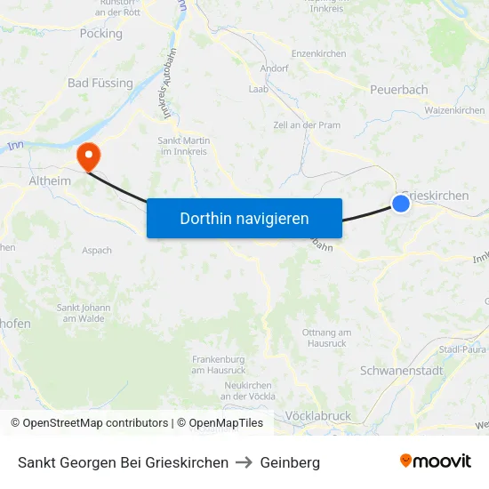 Sankt Georgen Bei Grieskirchen to Geinberg map