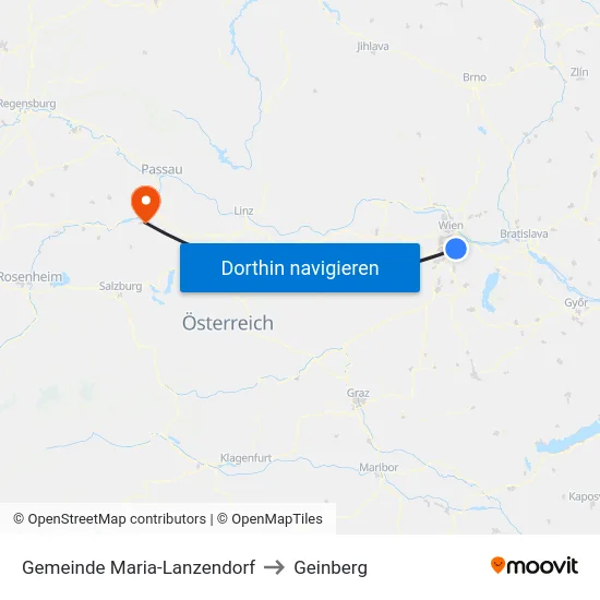 Gemeinde Maria-Lanzendorf to Geinberg map