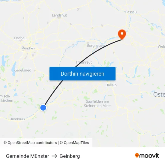 Gemeinde Münster to Geinberg map