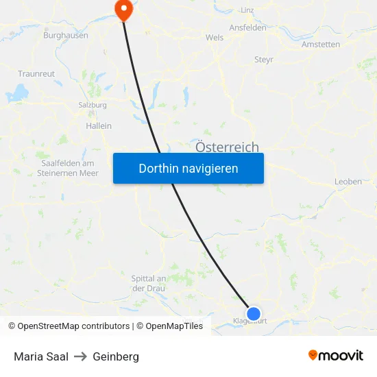 Maria Saal to Geinberg map
