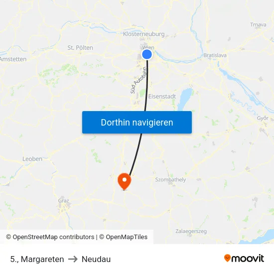 5., Margareten to Neudau map