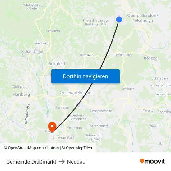 Gemeinde Draßmarkt to Neudau map
