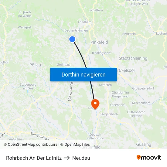Rohrbach An Der Lafnitz to Neudau map