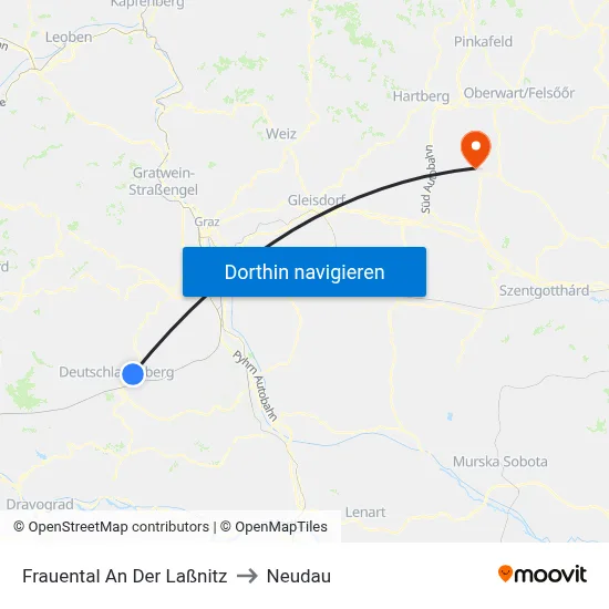 Frauental An Der Laßnitz to Neudau map