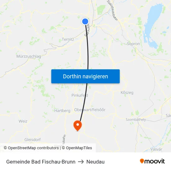 Gemeinde Bad Fischau-Brunn to Neudau map