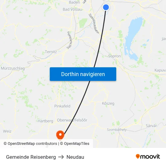 Gemeinde Reisenberg to Neudau map